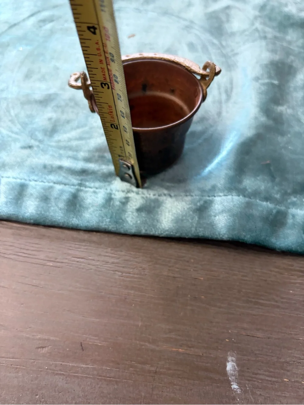 Antique-Style Copper Mini Bucket Decorative Accent - Brown